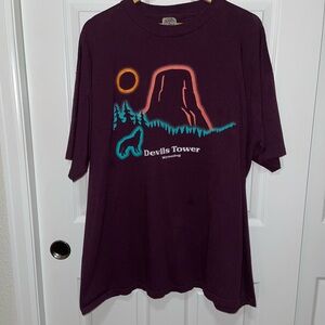 Vintage Single Stitch Devils Tower Graphic Tee | Size 2X